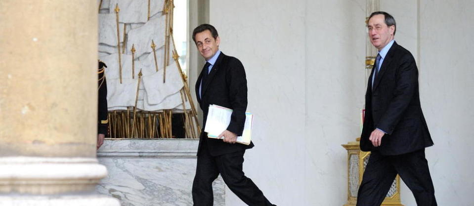 Nicolas Sarkozy et Claude Guéant à l'Élysée en 2011.
