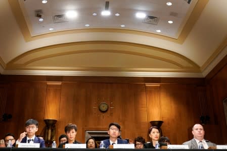 Joshua Wong, secretary-general of Hong Kong's pro-democracy Demosisto party, testifies to Congress in Washington