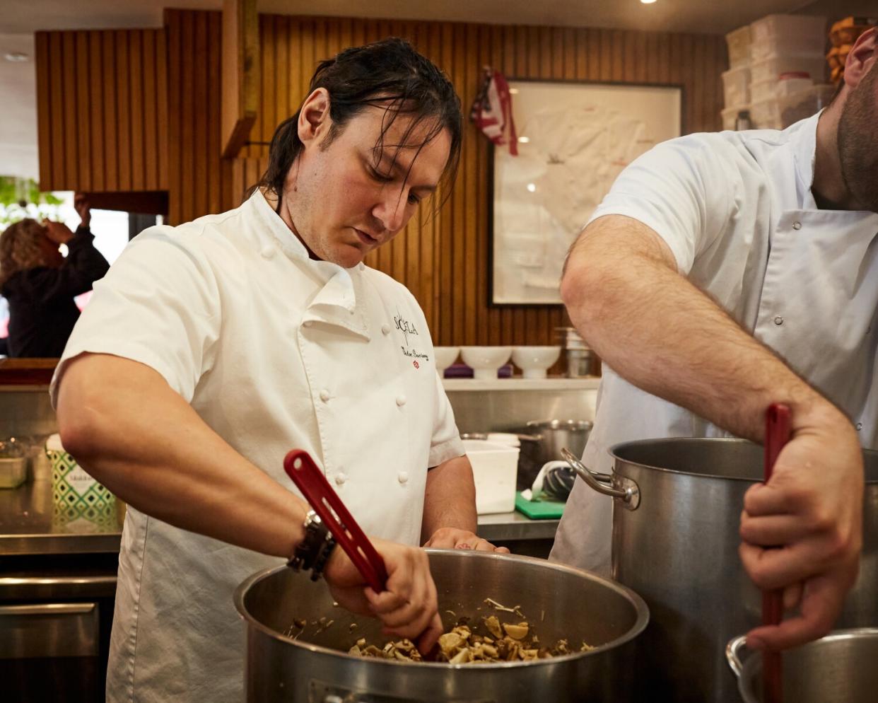 Garvey gets ready for dinner at SOLA.