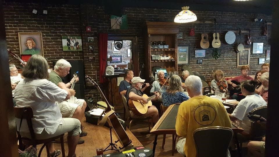 Musicians play during Sarah Pirkle's Old Time Jam at Boyd’s Jig & Reel.