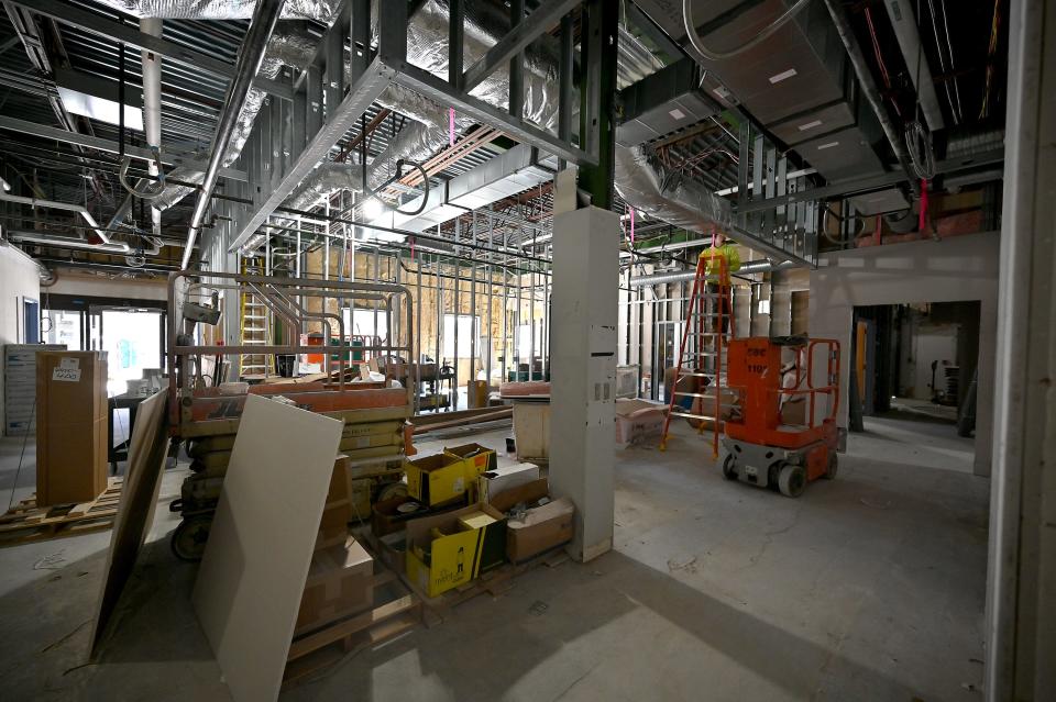 The expanded Kennedy Community Health Center is in various stages of construction.