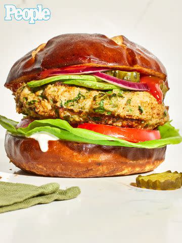 <p>Jen Causey</p> Catherine McCord's Chicken and Spinach Burger