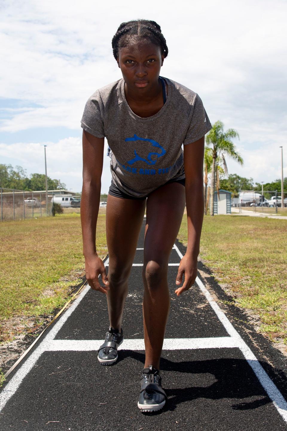 Shamoya Clemetson, a sophomore track and field athlete at Barron Collier High School in Naples, Fla.