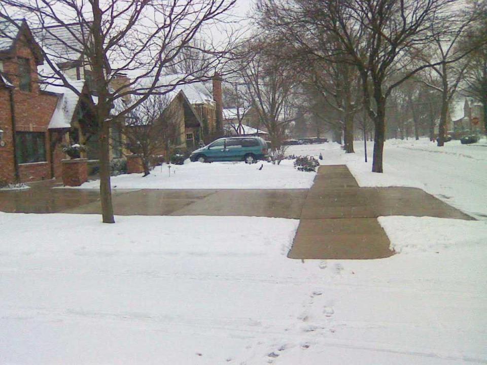 heated driveway in winter