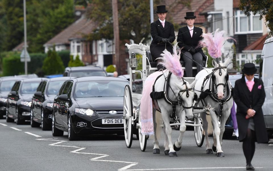 The funeral of Olivia Pratt-Korbel. The Telegraph understands her killer, Thomas Cashman, could have been apprehended two weeks earlier - Richard Martin-Roberts/Getty Images