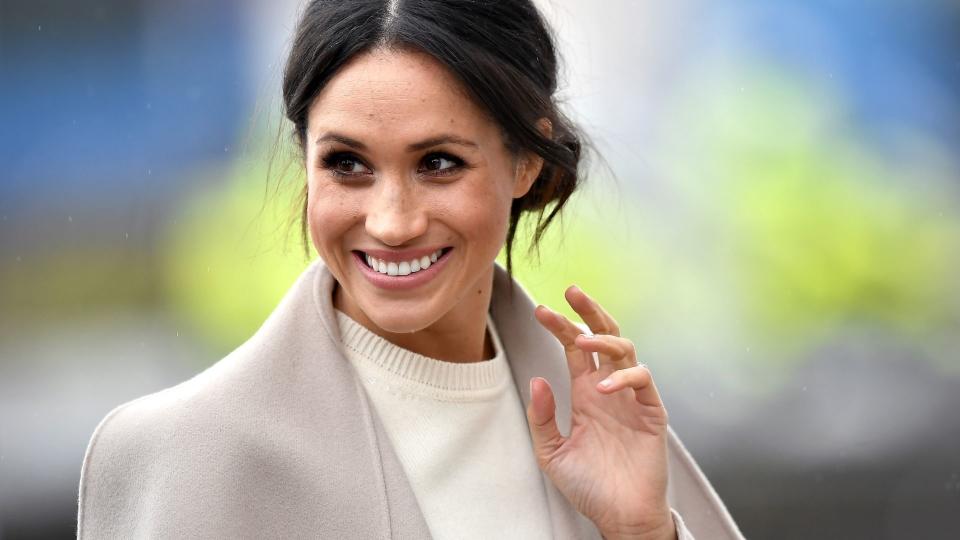 Meghan Markle's Club Monaco Reissue Trench is on sale for Cyber Monday for 40% off. (Image via Getty Images)