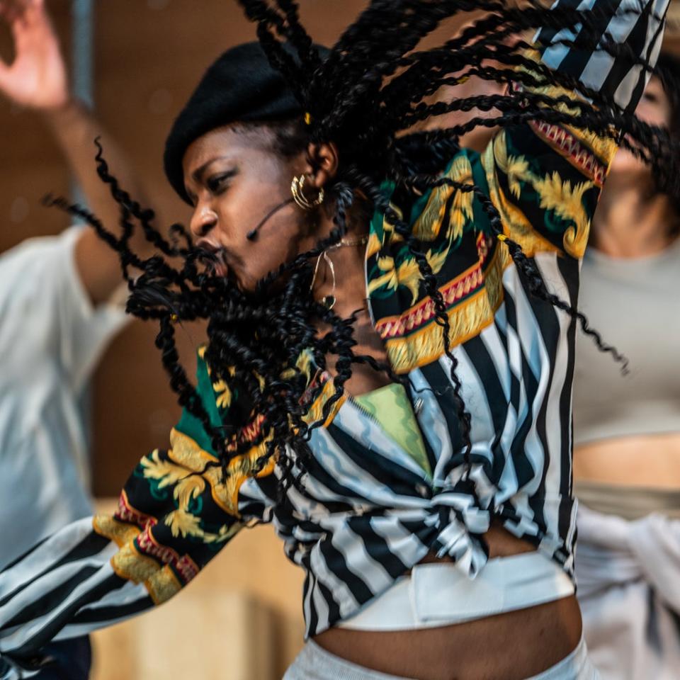 Gabrielle Brooks in rehearsals for Get Up Stand Up (Craig Sugden)