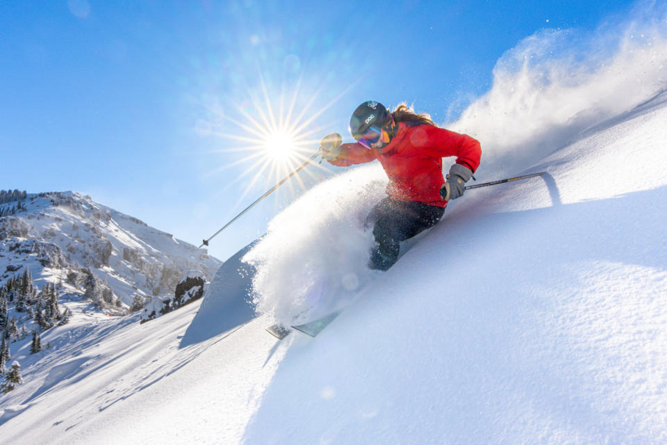 Skier Kate Amore charges through Sugar Bowl's region-leading powder. Photo from '24/'24 season.<p>Courtesy Sugar Bowl Resort</p>