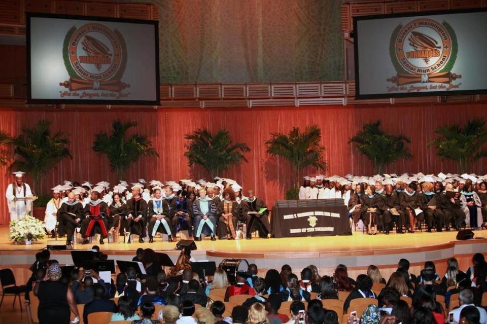 Booker T. Washington Senior High School’s 2017 graduation ceremony held at the Adrienne Arsht Center in downtown Miami.