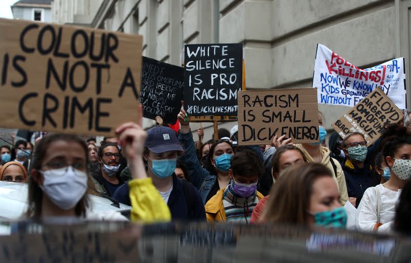 Black Lives Matter protest following the death of George Floyd in Minneapolis police custody, near the U.S. Embassy in Vienna