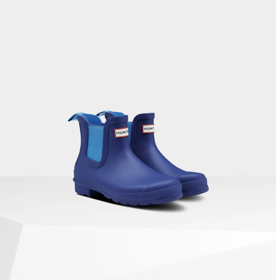 short hunter Original Chelsea Boots in Polar Blue