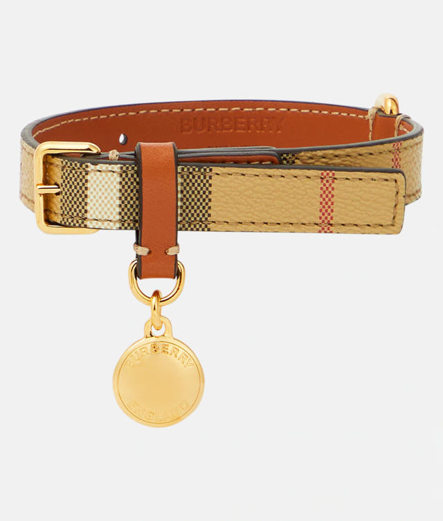 Vintage Check Dog Collar in Beige - Burberry