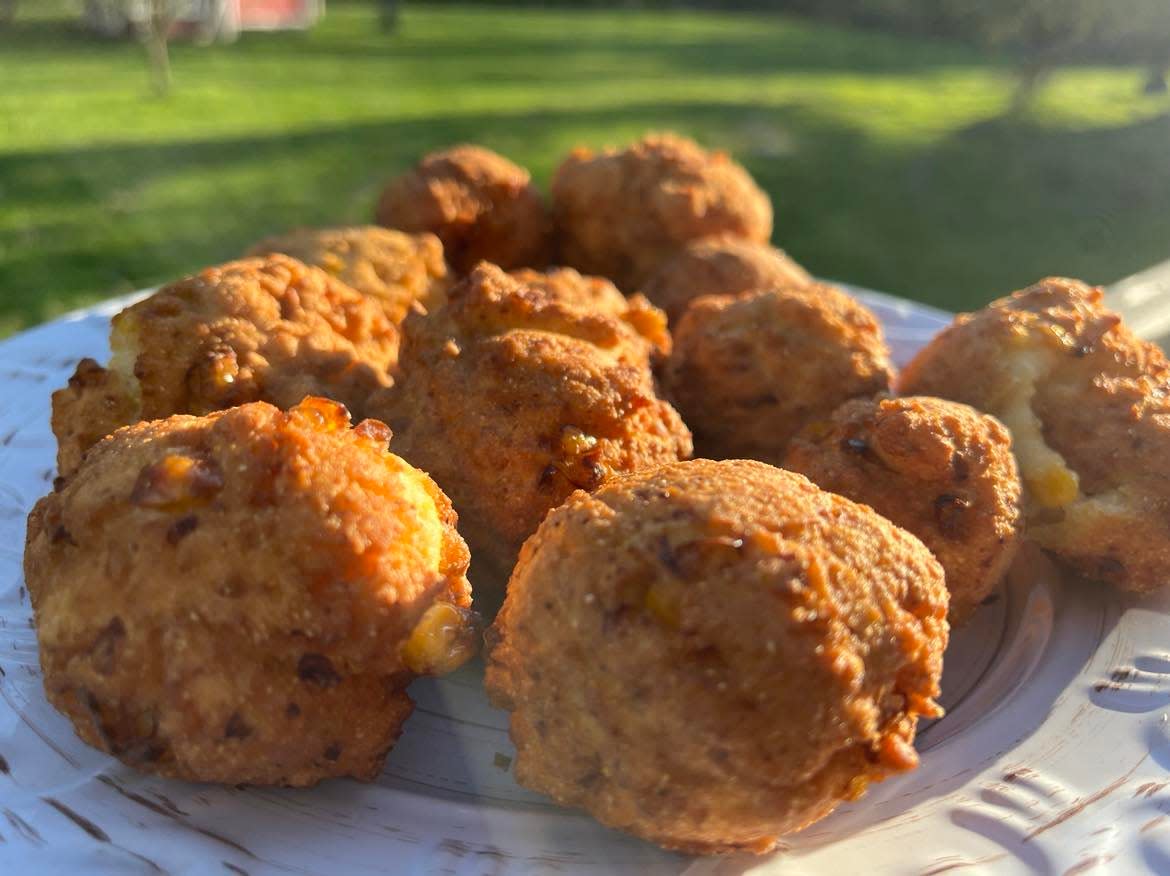 Hush puppies were among several fried foods on the menu during an eclipse watch party attended by Gloria and her family.