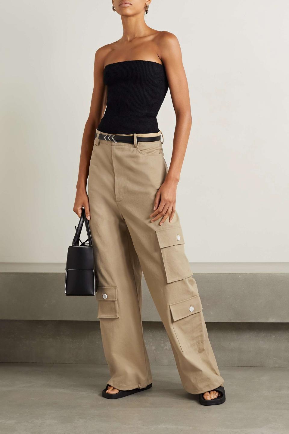 11) Hailey Cotton-Twill Cargo Pants