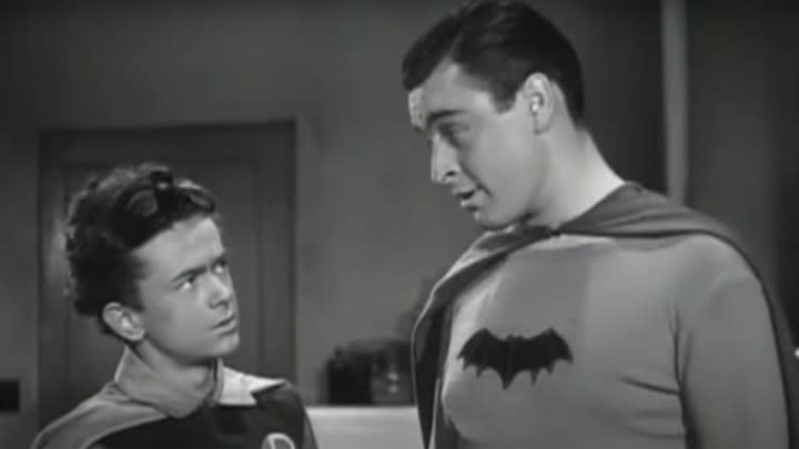Douglas Croft and Lewis Wilson in Batman (1943).