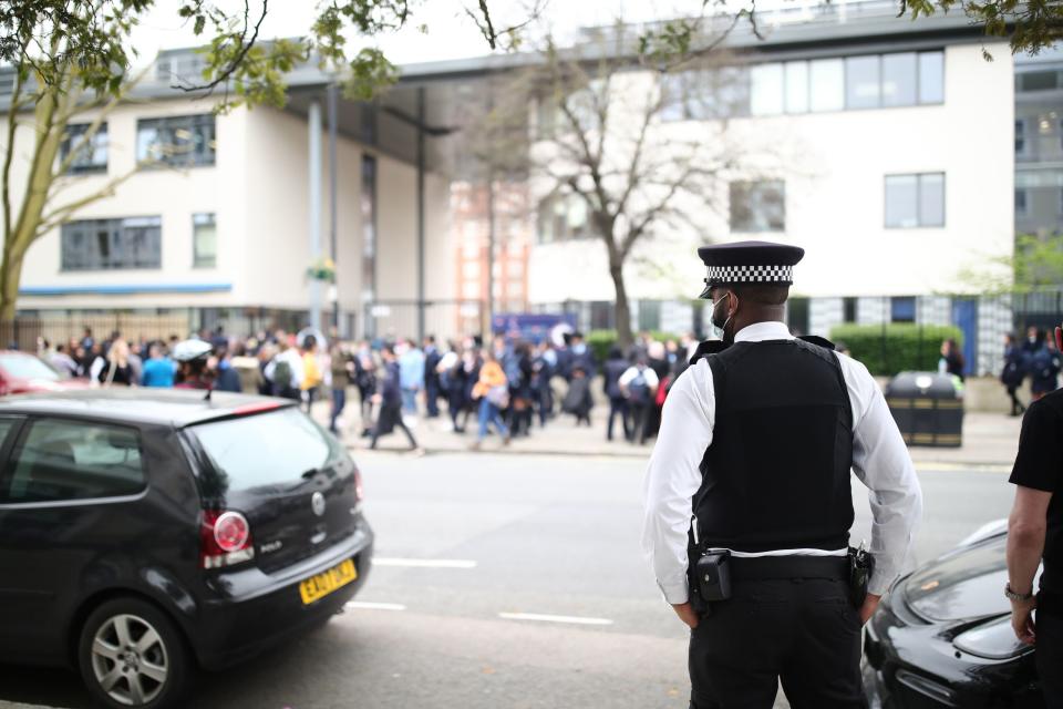 <p>Pupils staged a walkout protest at Pimlico Academy in March</p> (PA)