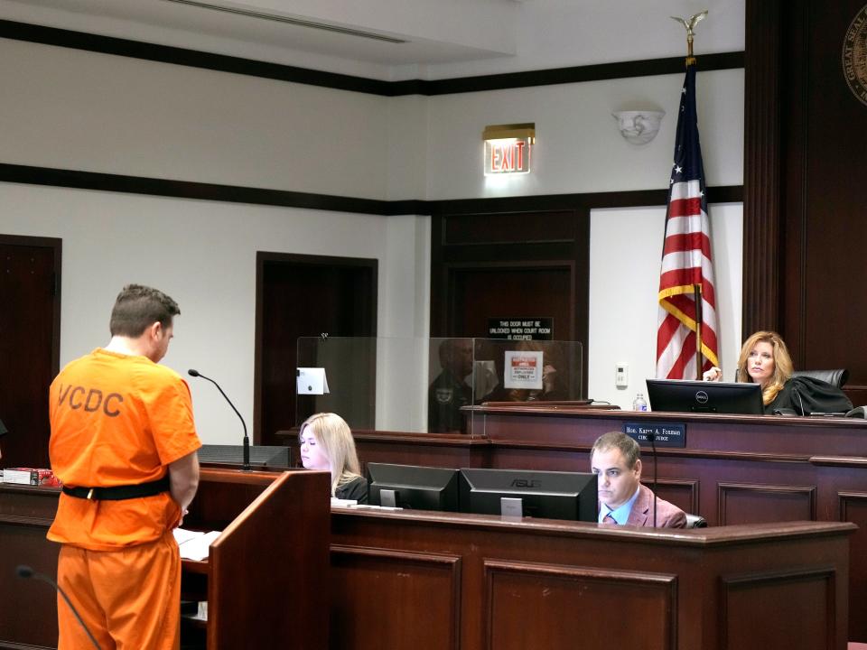 Arin Hankerd in court for sentencing before Circuit Judge Karen Foxman at the S. James Foxman Justice Center in Daytona Beach, Friday, May 10, 2024.