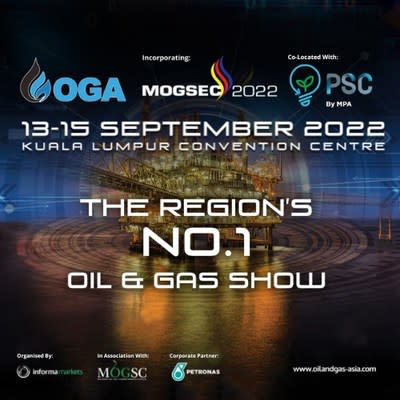 OGA X MOGSEC 2022 展览和会议将于 9 月 13 日至 15 日在 KLCC 举行。