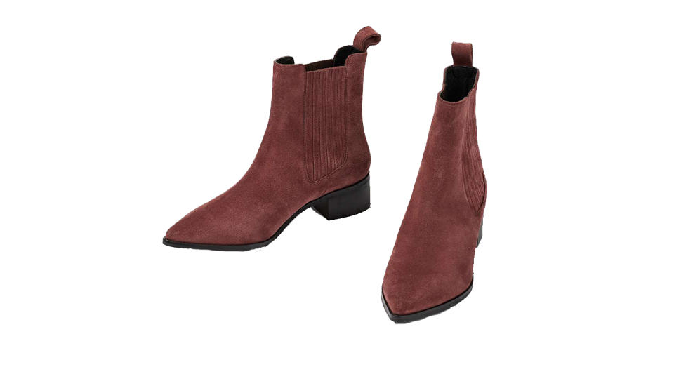 Suede Pink Leather Chelsea Boots