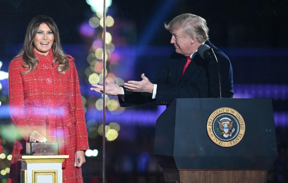 <p>Trump wore a Chanel coat to the White House tree lighting.</p>