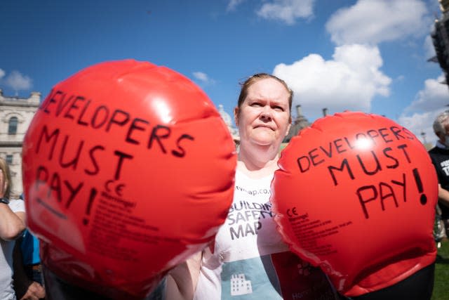 Cladding leaseholders rally