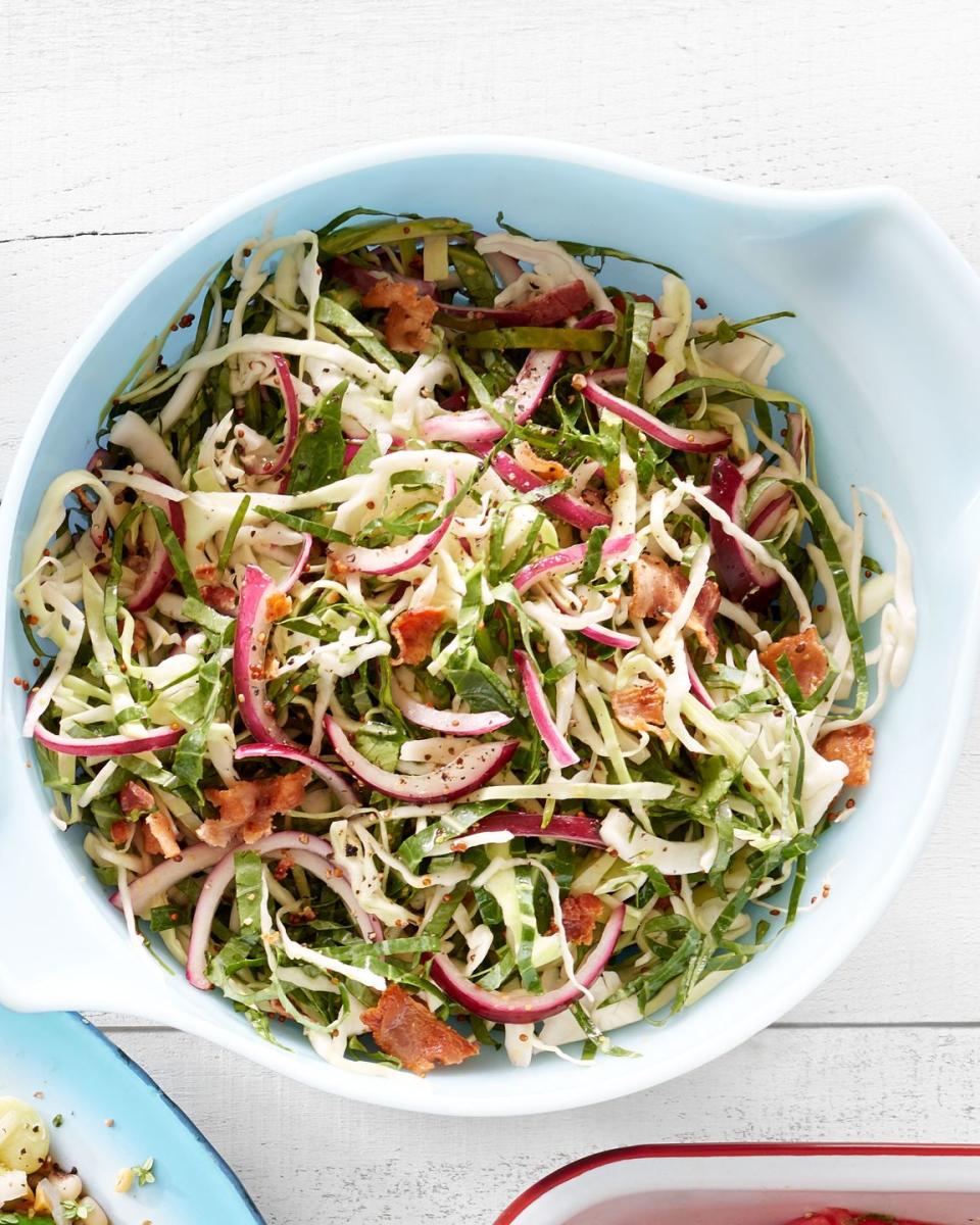 64) Tangy Collard and Cabbage Slaw