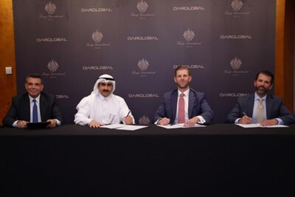 Donald Trump Jr and Eric Trump sign a deal with Dar Global to build a Trump Tower in Jeddah (Dar Global)