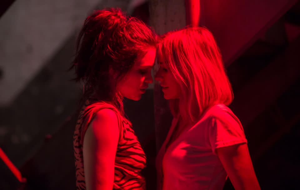 The program's new trailer shows 48-year-old Naomi locking lips with Sophie Cookson, the girl-on-girl action only the beginning of the tantalising drama viewers can expect. Source: Netflix