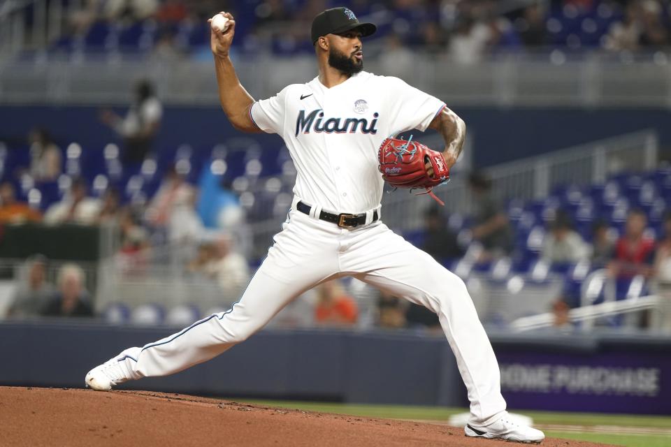 Marlins right-hander Sandy Alcantara threw seven shutout innings on Thursday in Miami’s 3-0 win over the San Francisco Giants at loanDepot Park, lowering his ERA to 1.81.