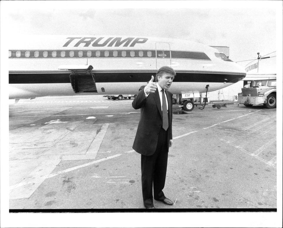 Donald Trump with his private jet on Sept. 13, 1989.