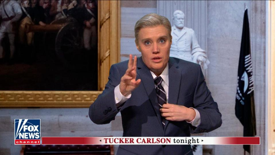 Kate McKinnon as Lindsey Graham during the "Second Impeachment Trial" cold open.