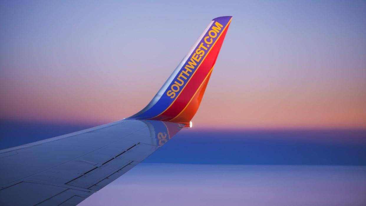 Orlando, Florida, USA - December 2, 2013: A curved winglet with the Southwest.