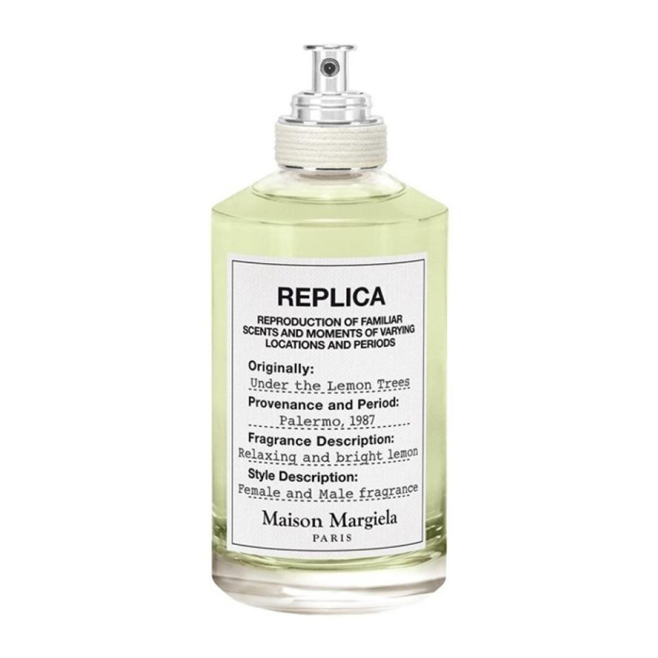 <p><a href="https://go.redirectingat.com?id=74968X1596630&url=https%3A%2F%2Fwww.sephora.com%2Fproduct%2Freplica-under-lemon-trees-eau-de-toilette-P440634&sref=https%3A%2F%2Fwww.cosmopolitan.com%2Fstyle-beauty%2Fbeauty%2Fg46199482%2Fmaison-margiela-replica-perfume-review%2F" rel="nofollow noopener" target="_blank" data-ylk="slk:Shop Now;elm:context_link;itc:0;sec:content-canvas" class="link ">Shop Now</a></p><p>'Replica' Under the Lemon Trees</p><p>sephora.com</p><p>$85.00</p>