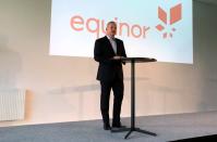 Opedal, new CEO of Norwegian oil firm Equinor, speaks at news conference in Fornebu