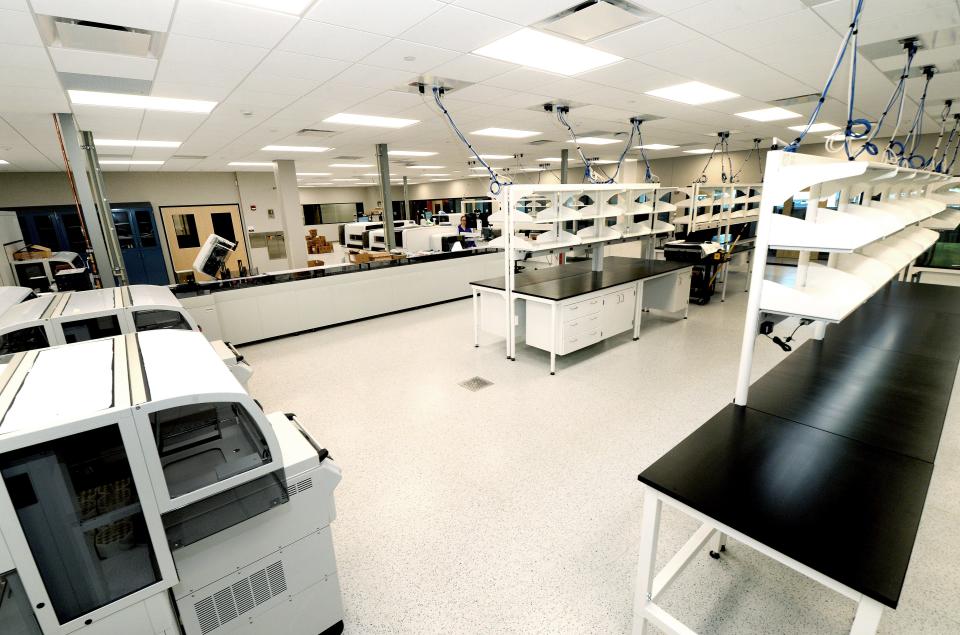 Room where sampling testing is done at the lab facility for the Springfield Clinic Wednesday, Oct. 11, 2023.