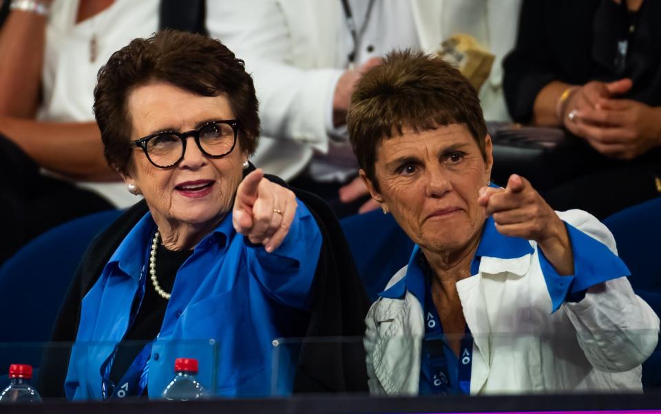 Billie Jean King (left) with her partner Ilana Kloss at the Australian Open; Female players back ‘Premium Tour’ revolution in plans for complete equal pay