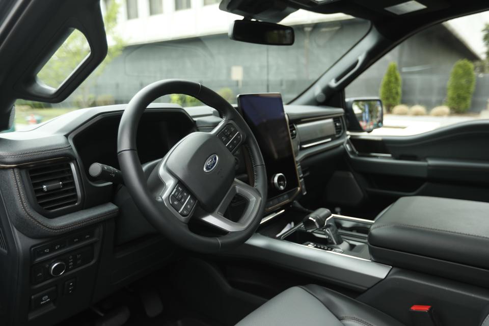 A look inside Ford's F-150 Lightning on Friday, April 14, 2023, in Downtown Memphis.