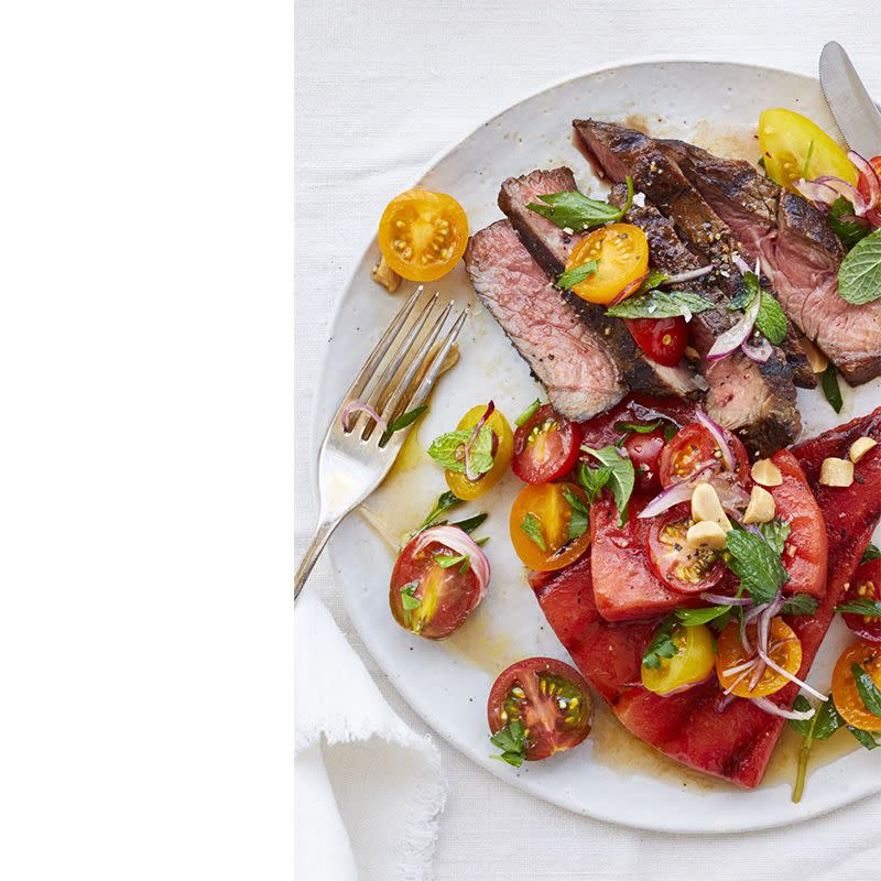 Grilled Watermelon Salad With Steak and Tomatoes