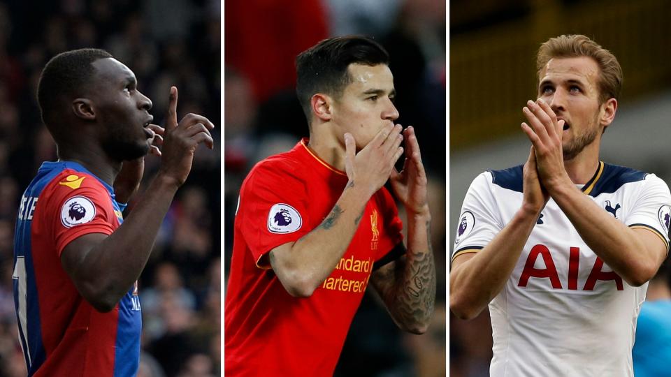 Christian Benteke, Philippe Coutinho and Harry Kane