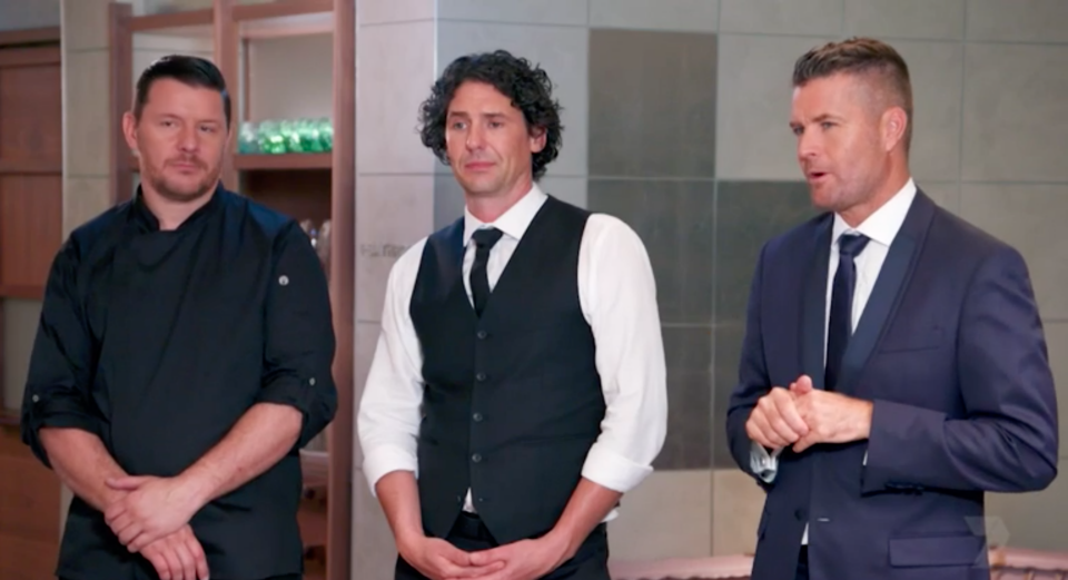 Colin, Pete and Manu all gave their final critiques on the dish, sending the girls to elimination house. Source: Seven