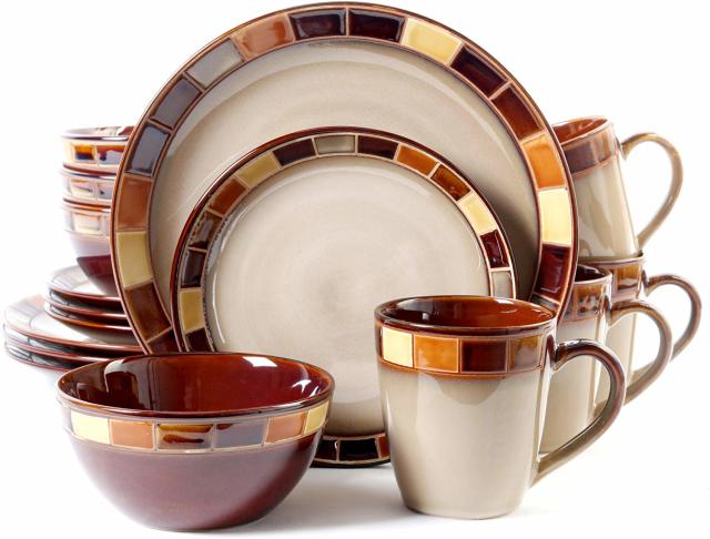 Gibson Home Yellowstone 16 Piece Dinnerware Stoneware Set