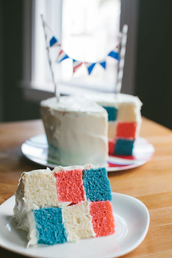 <strong>Get the <a href="http://www.becca-bakes.com/home/how-to-checkerboard-cake?rq=july%204" target="_blank">Checkerboard Cake</a> recipe from Becca Bakes</strong>