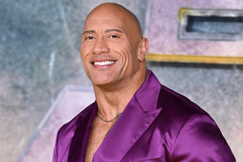 <p>Karwai Tang/WireImage</p> Dwayne Johnson attends the U.K. premiere of 