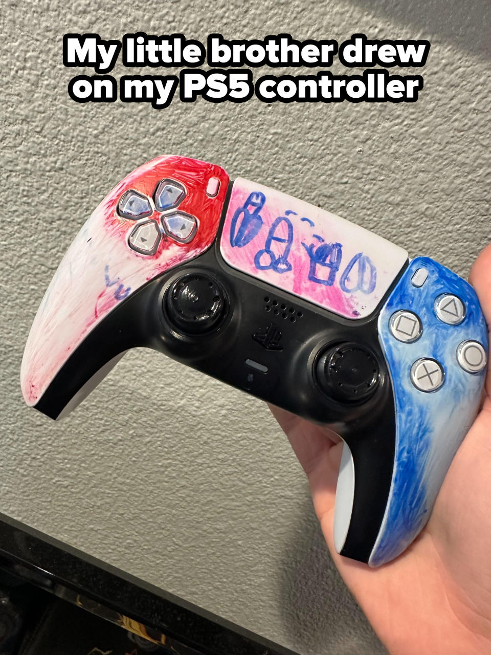 "My little brother drew on my PS5 controller"