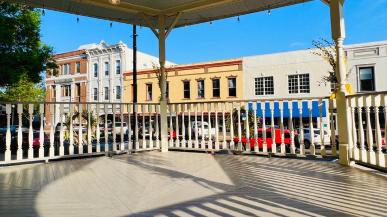 White Gazebo Downtown in Brenham, Texas