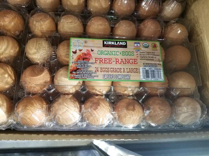 Kirkland free-range eggs at Costco