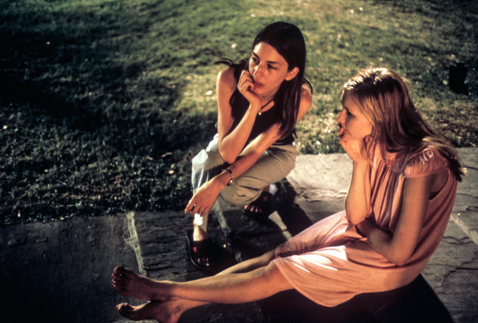 Sofia directing Kirsten Dunst for "The Virgin Suicides"