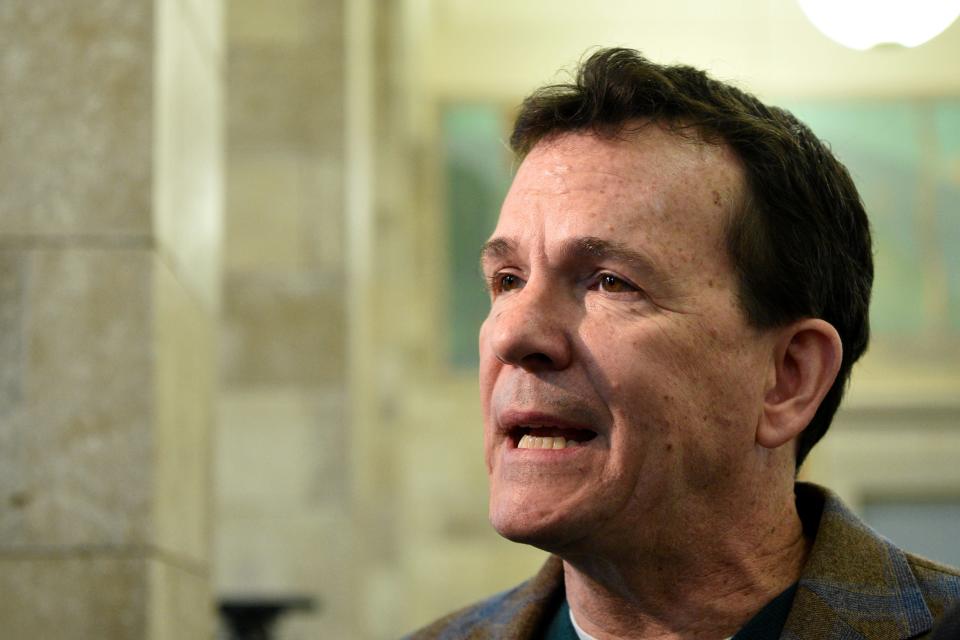 Senator Declan O'Scanlon Jr. (R-Monmouth) is leaning to voting against the legalization of marijuana, according to statements he gave to reporters prior to Senate Judiciary Committee hearings on Monday, March 18 2019 at the New Jersey State House in Trenton.