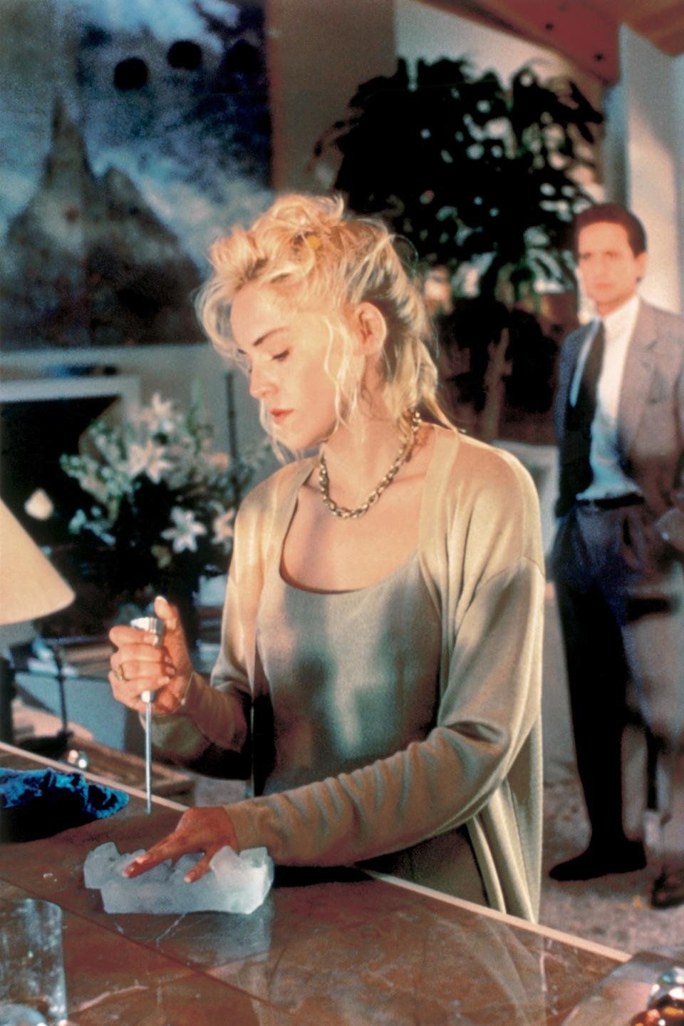 On the set of Basic Instinct, which was filmed in the Lodge at Spindrift.