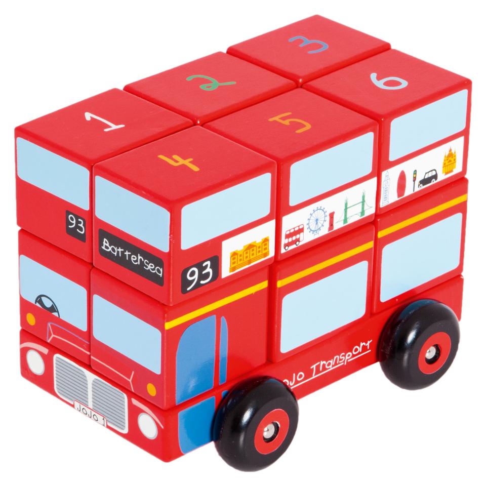 Wooden bus stacker £14 JoJo Maman Bébé www.jojomamanbebe.co.uk